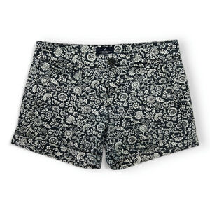 EUC American Eagle Midi Stretch Chino Shorts Sz. 0 Classic Casual Twill Floral